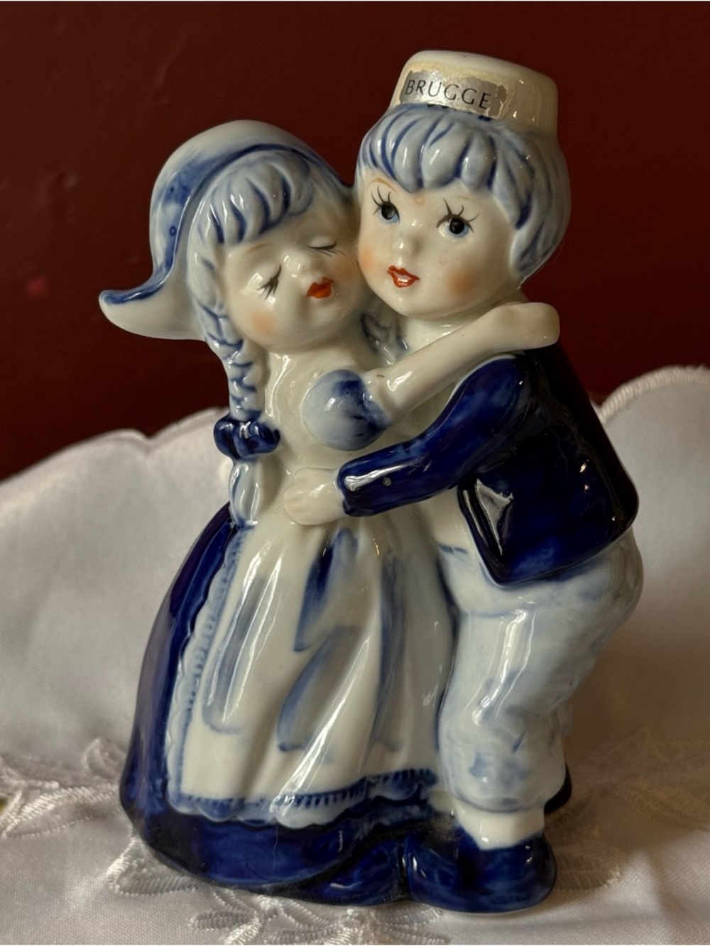 Delfts Blue Holland Blue & White Porcelain Figurine Boy and Girl